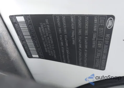 2017 Land Rover Range Rover Sport 3.0L V6 Supercharged Hse из США, поврежденный, VIN SALWR2FV3HA163464